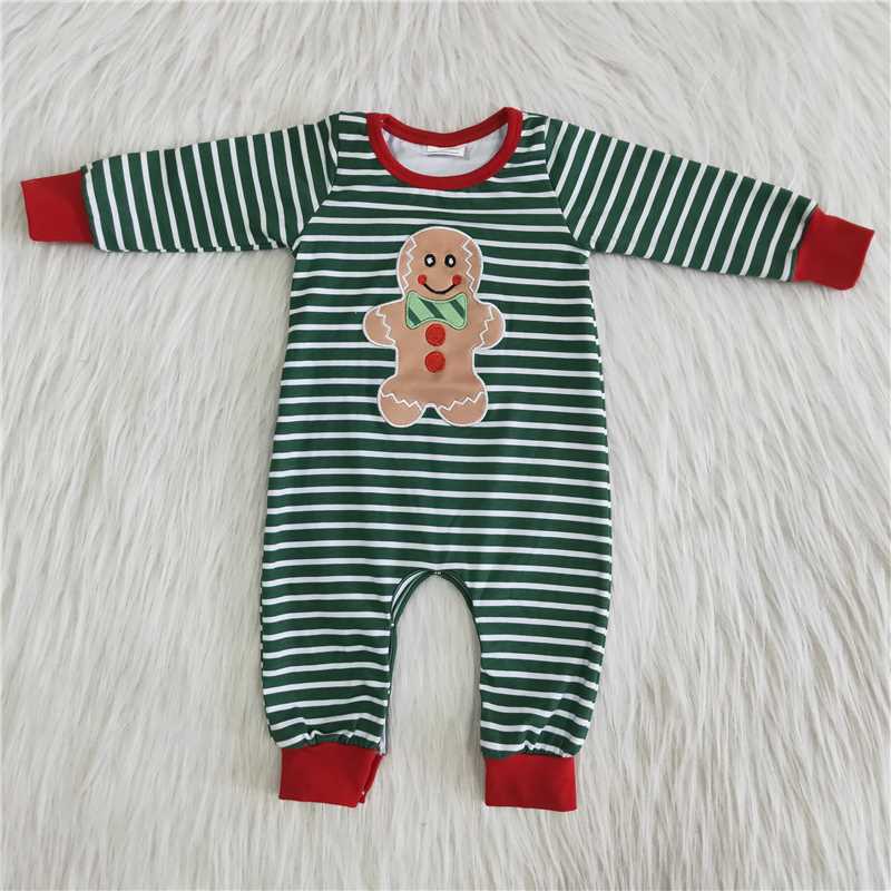 Christmas girls dress matching boys shirt baby rompers gingerbread kids clothes