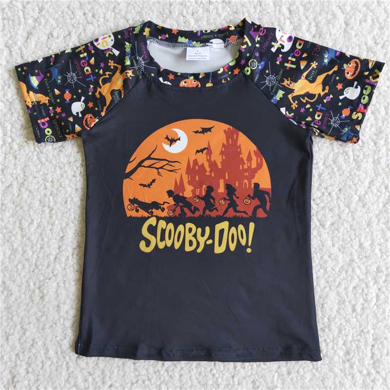 halloween boy short sleeve shirt dogs