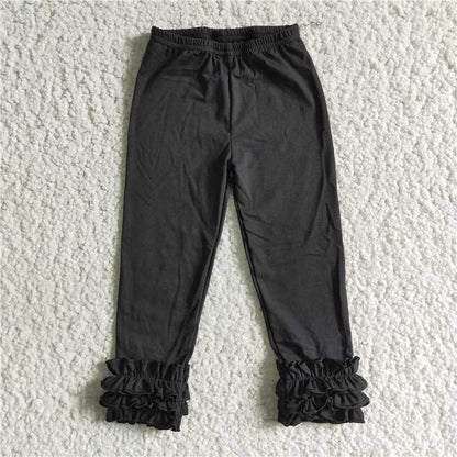 folds ruffles pants girls trousers cotton