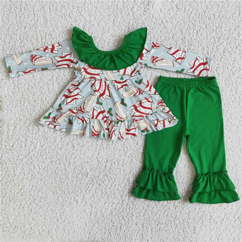 Christmas Tree Cookies suit girls fall winter sets long sleeve pants outfits