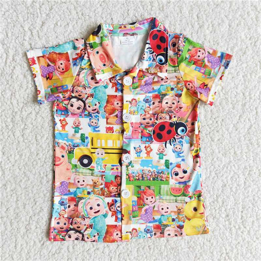 cocomelonn short sleeve shirt boys summer top