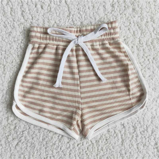 stripe Cotton Shorts lace-up sweatshorts