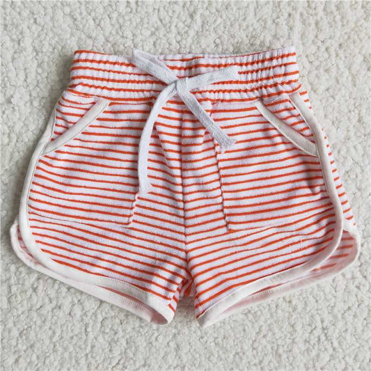 red stripe Cotton Shorts lace-up sweatshorts