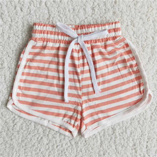 stripe Cotton Shorts lace-up sweatshorts