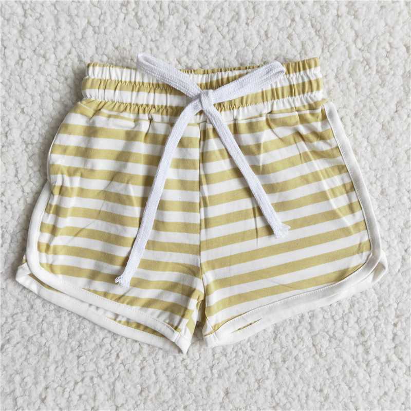 stripe Cotton Shorts lace-up sweatshorts