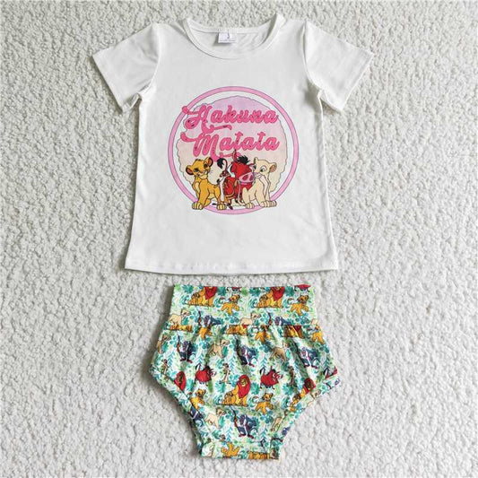 lion kids Girls boys bummies sets