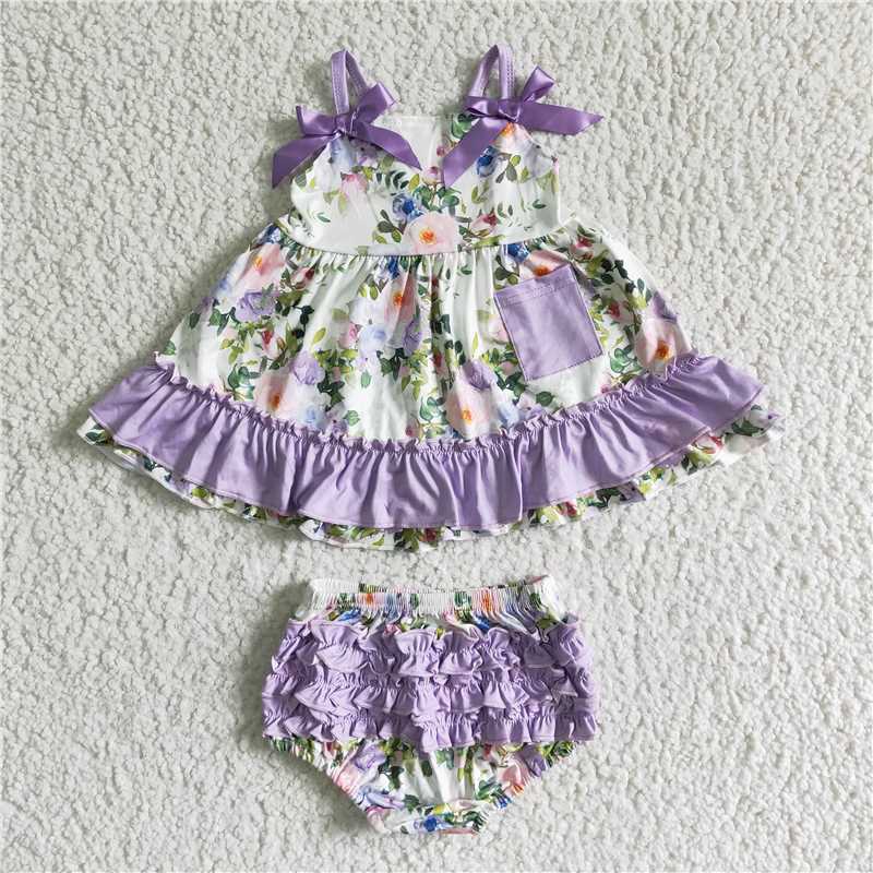 flower kids Girls bummies sets