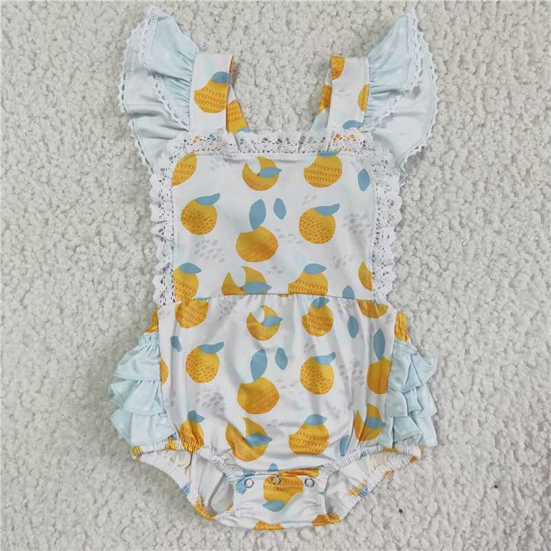 fruit girls bubbles baby rompers