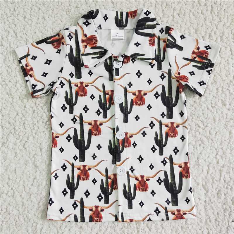 cactus short sleeve shirt boys summer top