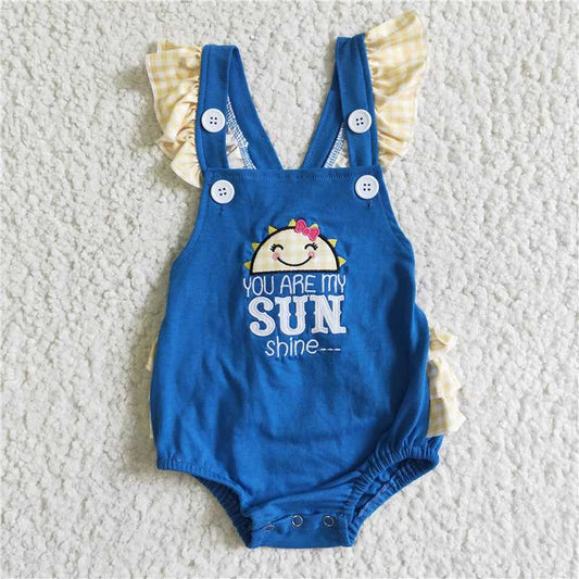 embroidery sun girls bubbles baby rompers