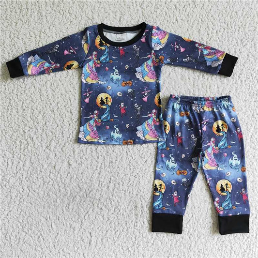 halloween pajamas suit boys long sleeve top & pants 2 pieces outfits fall winter sets