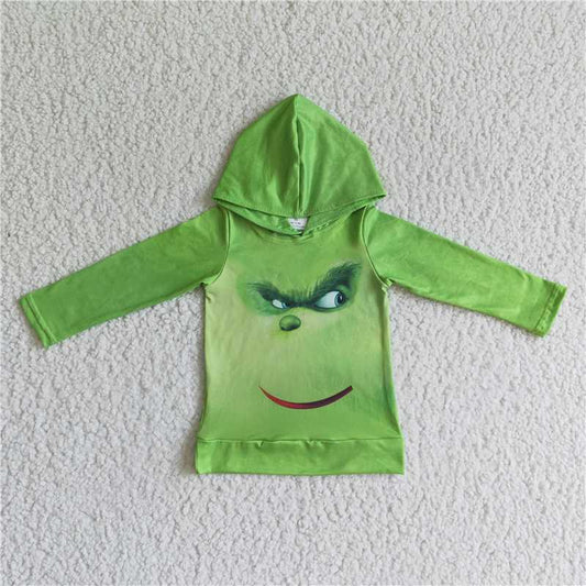 christmas green boy girls long sleeve grinch hoodie top