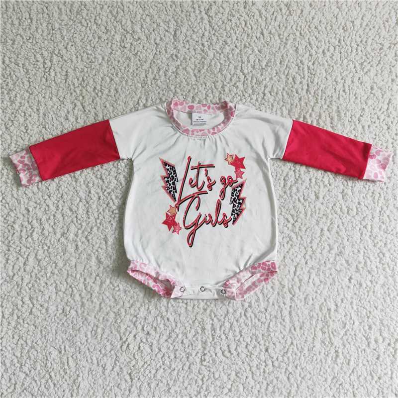 let's go girls bubble long sleeve baby romper