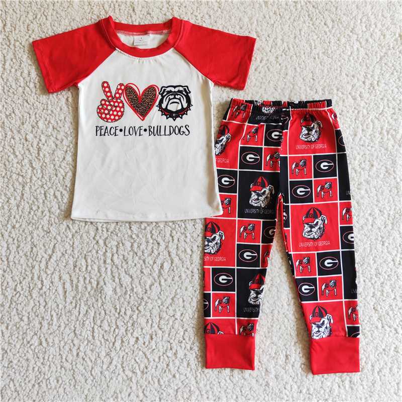 peace love bulldogs boys set kids clothes