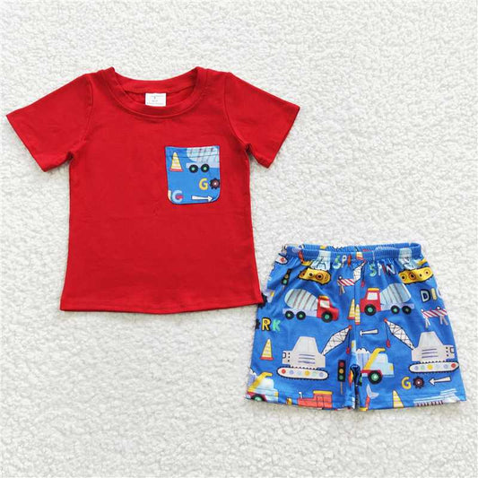 construction work boys summer sets kids clothes