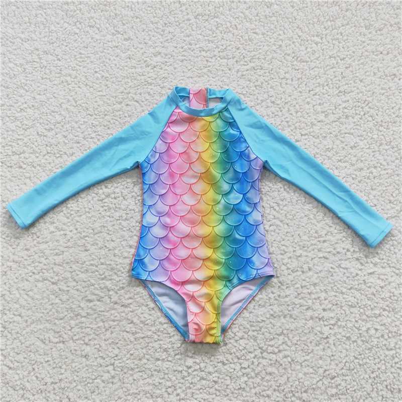 colored fish scales girls swimsuit bathing suit