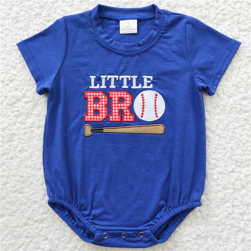 siblings embroidery baseball kids outfits match baby rompers