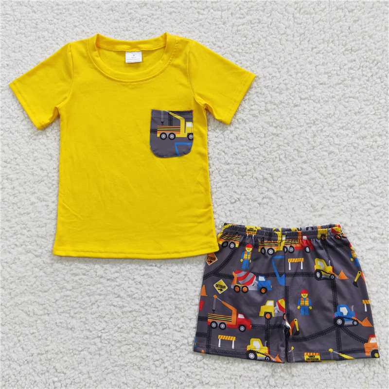 construction work boys summer sets kids clothes