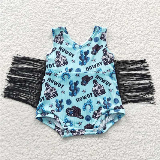 howdy tassel baby bubbles girls rompers