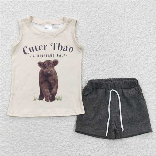 cuter than a highland calf boys summer sets kids clothes