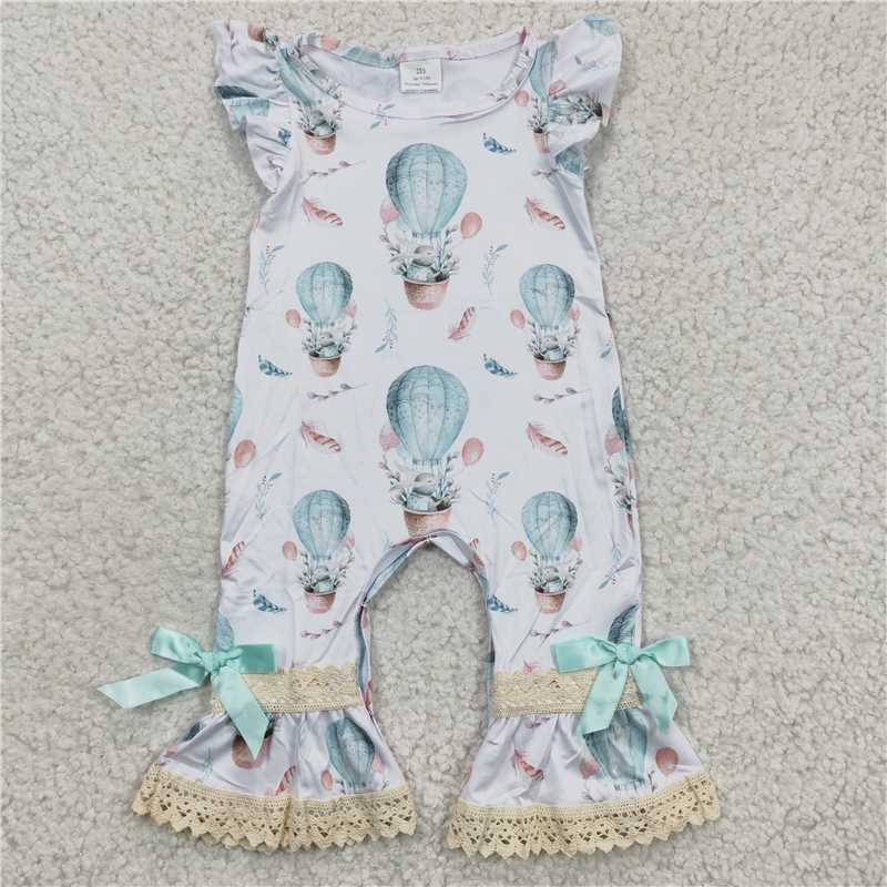 bunny hot air balloon girl jumpsuit baby rompers