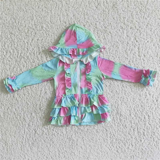 tie dye Hooded Zip Jacket girls coats