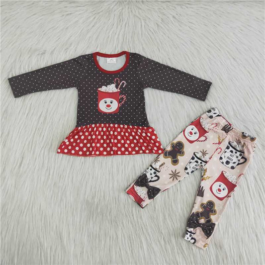 Milk Gingerbread shirt and pants 2 pieces girls outfits kids clothes christmas