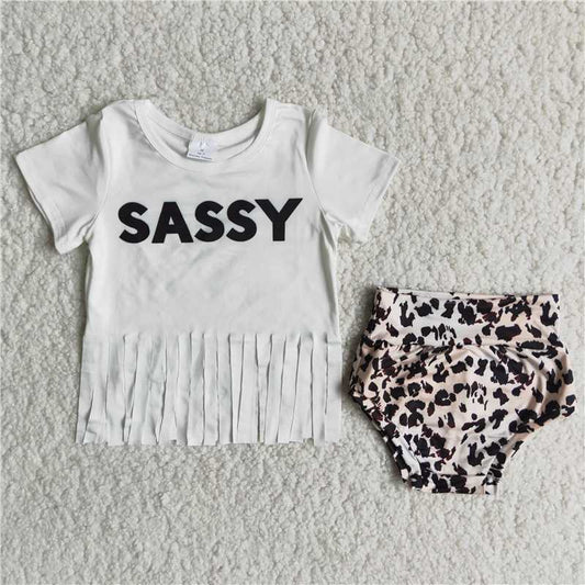 Girls baby bummies sets summer sassy shirt