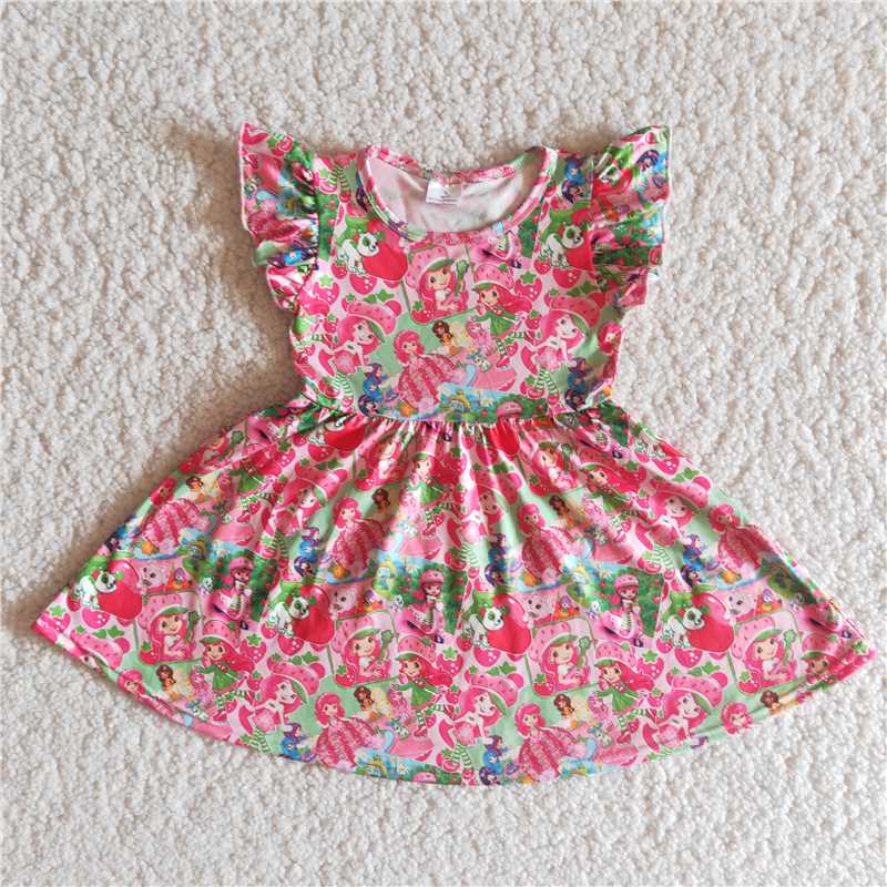 pink girls dress summer skirt Strawberry