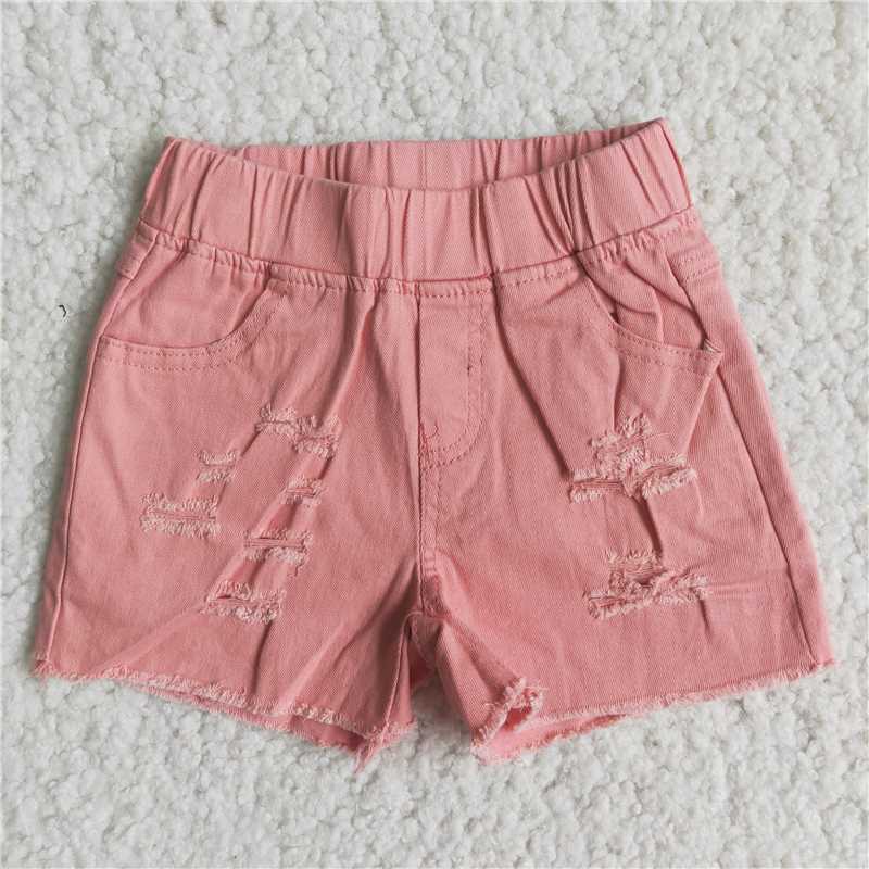 Cute Solid color and colorful jeans button denim shorts