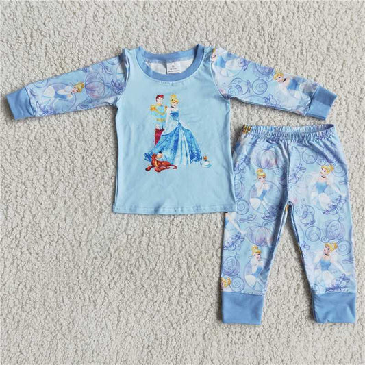 cinderella 2 pieces girls pajamas sets kids clothes