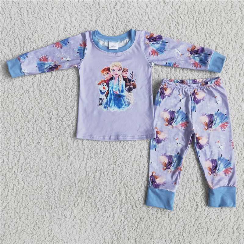 Frozen 2 pieces girls pajamas sets kids clothes