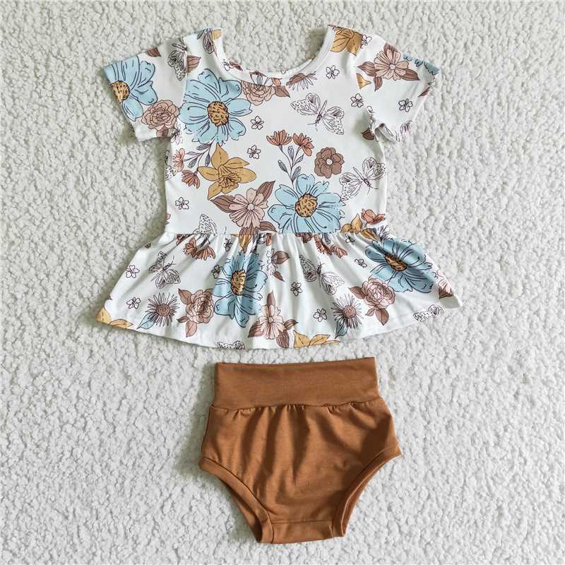 flower kids Girls bummies sets