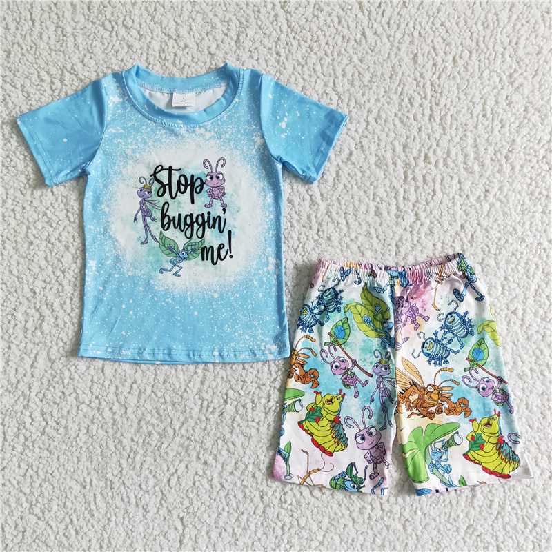 stop buggin me boys summer sets shirt and shorts 2 pieces suit