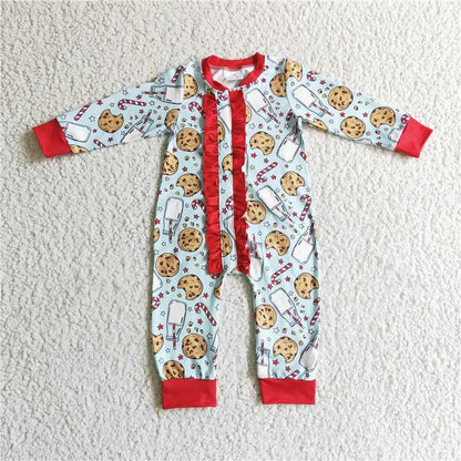 Sleeper romper christmas jumpsuit kids clothes Milk Cookies pajamas