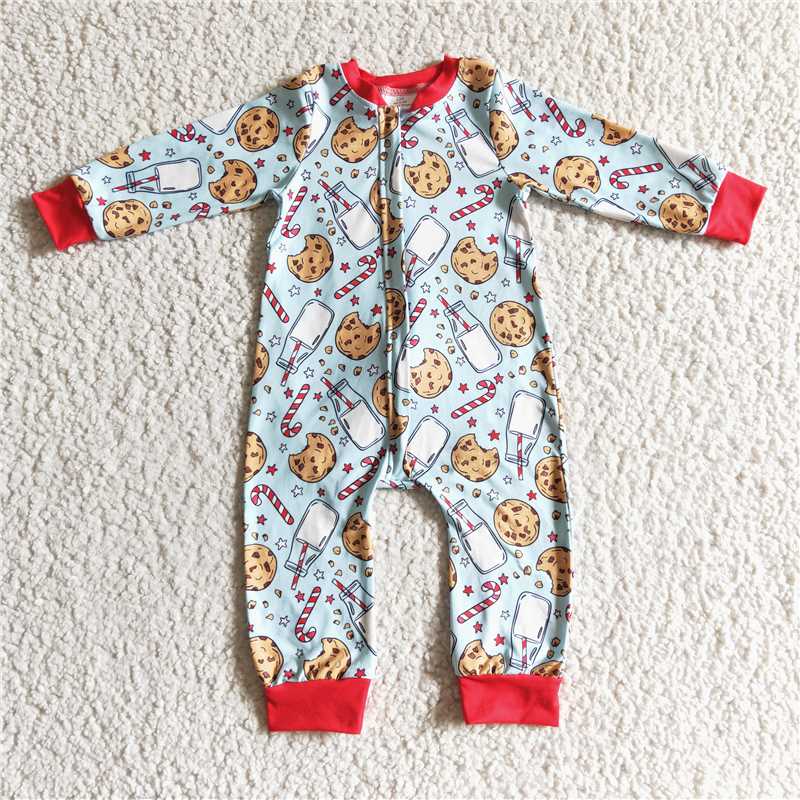 Sleeper romper christmas jumpsuit kids clothes Milk Cookies pajamas