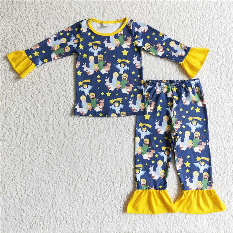 jesus pajamas suit boys match girl 2 pieces outfits