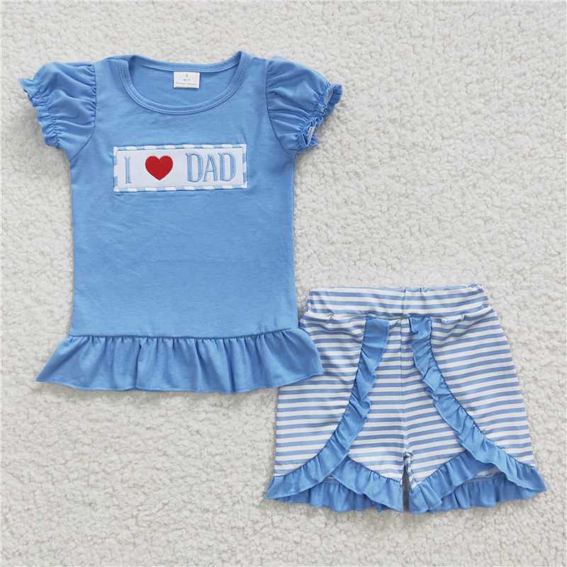 siblings embroidery i love dad kids outfits match baby rompers and dress