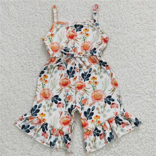 floral girls jumpsuits kids romper