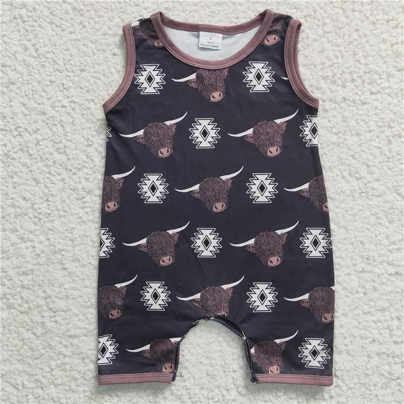 highland cow jumpsuit boy rompers kids baby clothes