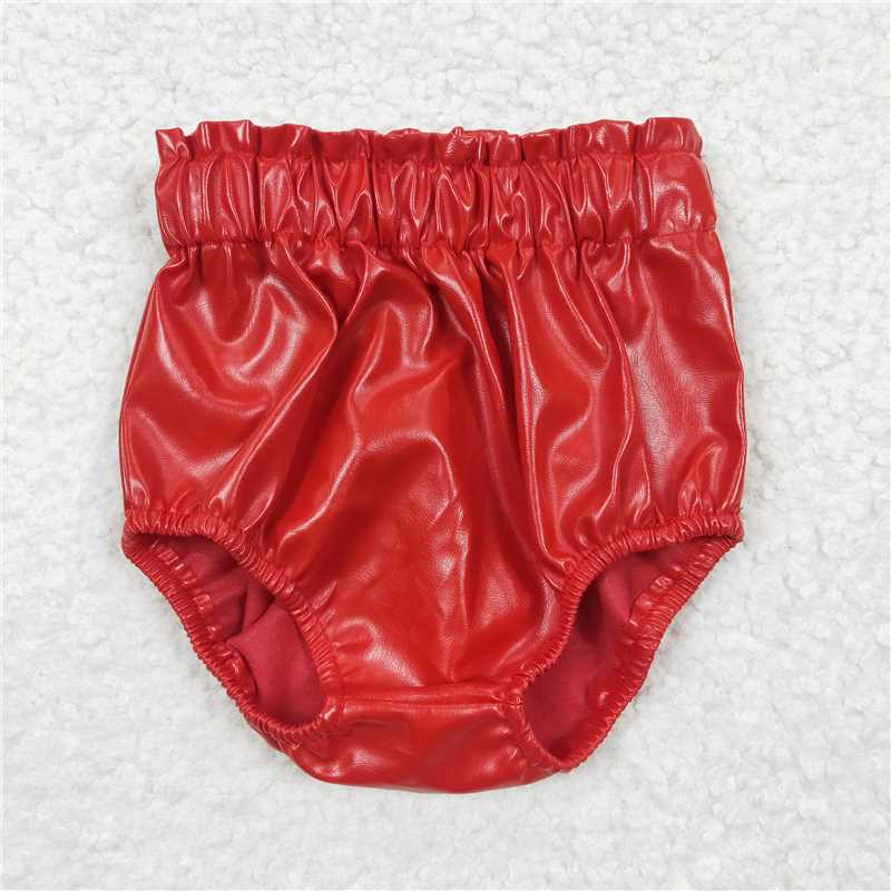 SS0049 four colors leather bummie baby kids shorts