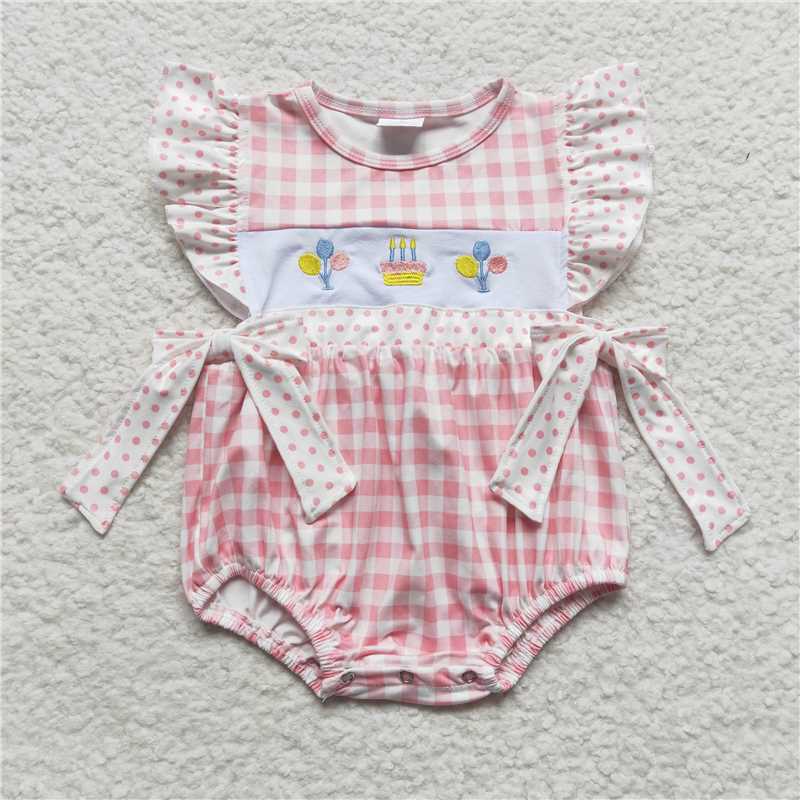 embroidery balloon baby bubbles girls rompers