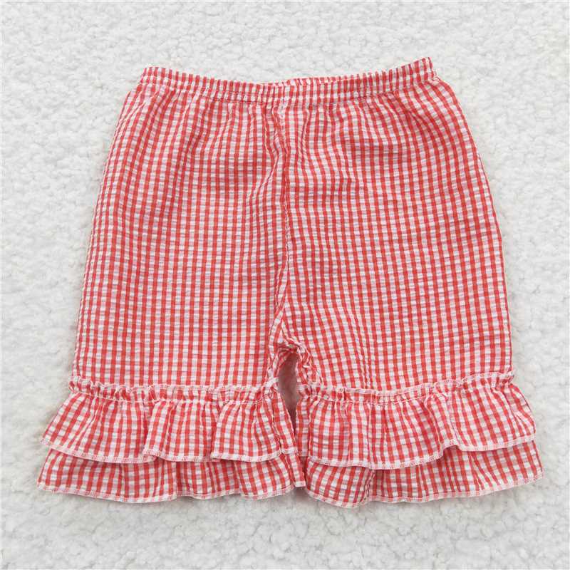 seersucker girls shorts summer kids clothes