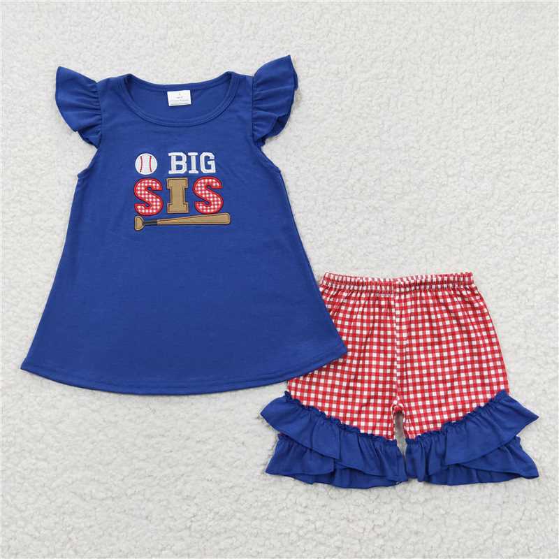 siblings embroidery baseball kids outfits match baby rompers