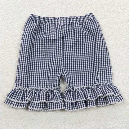 seersucker girls shorts summer kids clothes