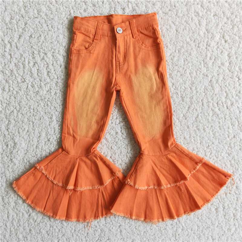 orange bell jeans girls long pants