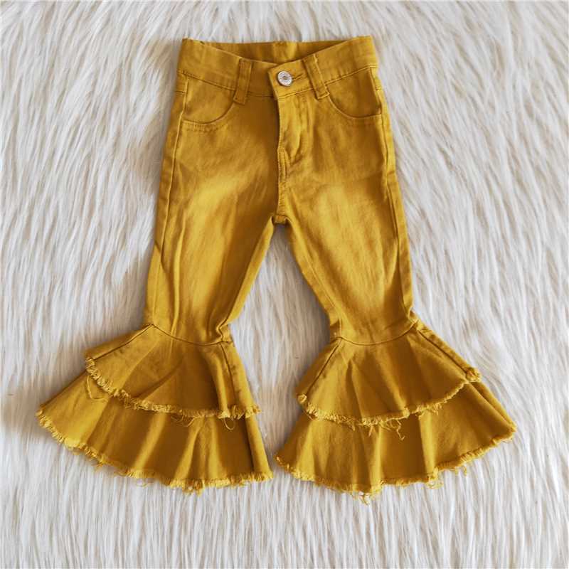 gold bell jeans girls long pants