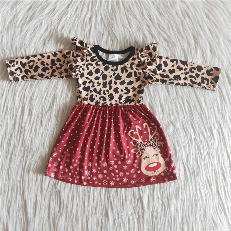 Christmas DEER dress girls skirt KIDS CLOTHES