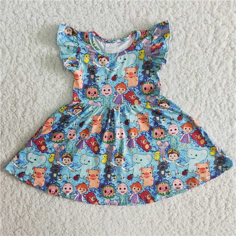 cartoon cocomelon girls dress kids skirt