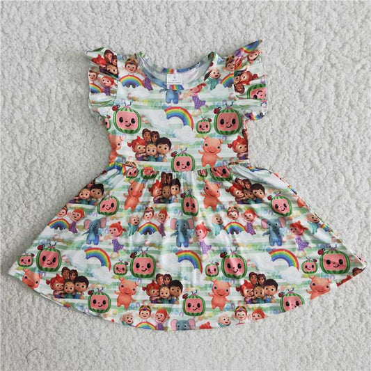 Rainbow girls dress summer skirt